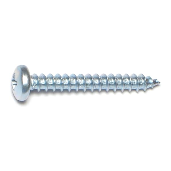 Midwest Fastener Sheet Metal Screw, #10 x 1-1/2 in, Zinc Plated Steel Pan Head Phillips Drive, 100 PK 03252 - main